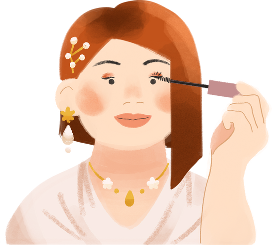 Soft Textured Bride Using Mascara Wand